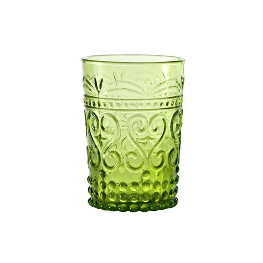 Grandwell Vintage Embossed Colored Glass Tumblers