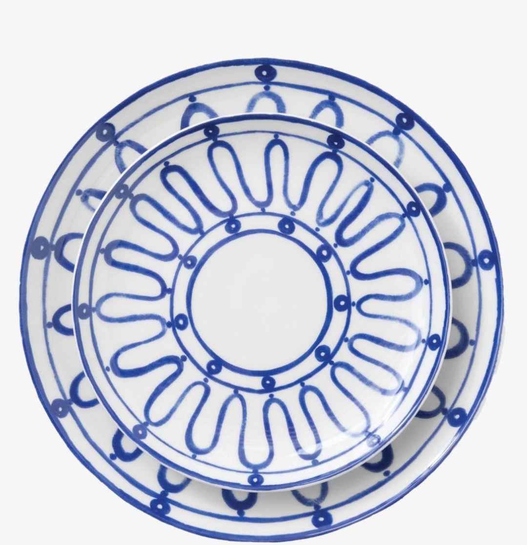 Blue Bone China Dinner Plate Set Wedding Charger Dishwasher Microwave Available Porcelain Salad Dish For PartyVintage orange floral 12inch charger plate dinner plate
